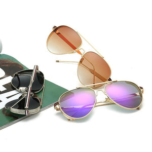 Sleek Modern Full Metal Round Sunnies - Mix Colors