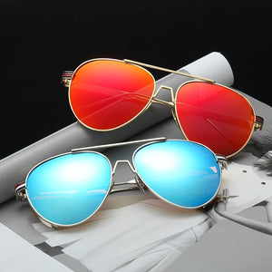 Sleek Modern Full Metal Round Sunnies - Mix Colors