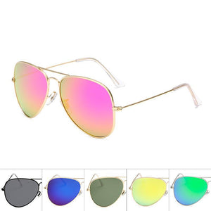 Unisex Wholesale Colored Metal Frame Aviator Sunglasses  - Mix Colors
