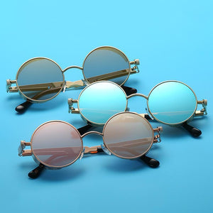 Retro 60's Inspired Colorful Lens Oval Sunglasses - Mix Colors