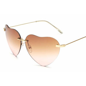 Small Thin Metal Heart Shaped Frame Cupid Sunglasses - Mix Colors