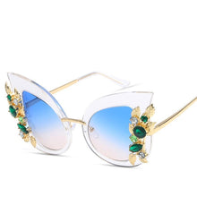 Load image into Gallery viewer, Super High Tip Metal Outlined Cat Eye Silhouette Shield Sunnies - Mix Colors