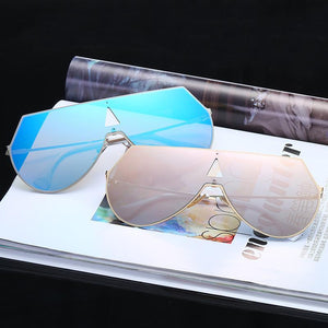 Rimless Geometric High Fashion Striking Aviator Sunglasses - Mix Colors