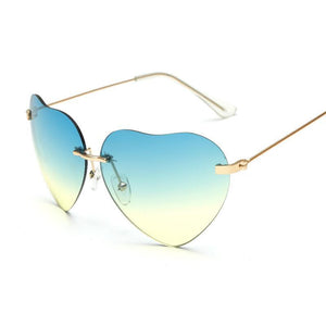 Small Thin Metal Heart Shaped Frame Cupid Sunglasses - Mix Colors