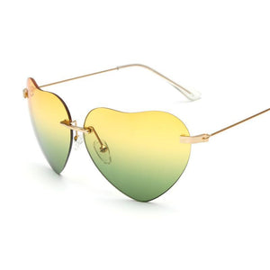 Small Thin Metal Heart Shaped Frame Cupid Sunglasses - Mix Colors