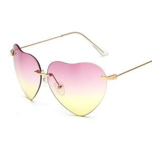 Small Thin Metal Heart Shaped Frame Cupid Sunglasses - Mix Colors