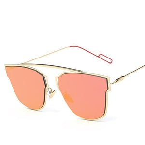 Geometric 66mm Cat Eye Silhouette Contemporary Sunnies - Mix Colors