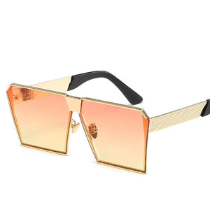 Chunky Thick Studded Flat Top Designer Inspired Sunglasses - Mix Colors