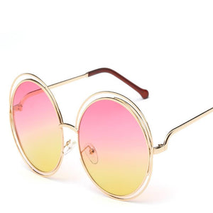 Round Thin Lightweight Cutout Tip Sunglasses - Mix Colors