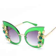 Load image into Gallery viewer, Super High Tip Metal Outlined Cat Eye Silhouette Shield Sunnies - Mix Colors