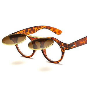 Retro Inspired Colorful Lens Oval Sunglasses - Mix Colors
