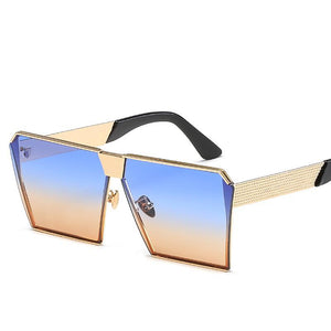 Chunky Thick Studded Flat Top Designer Inspired Sunglasses - Mix Colors