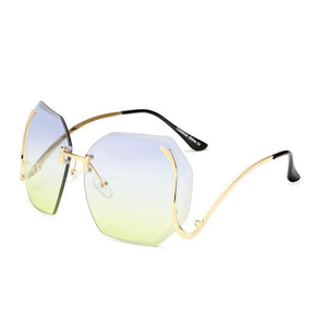 Womens Wholesale Big Trendy Hipster Plastic Aviator Sunglasses - Mix Colors