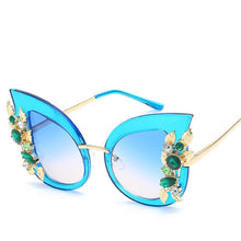 Load image into Gallery viewer, Super High Tip Metal Outlined Cat Eye Silhouette Shield Sunnies - Mix Colors