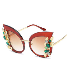 Load image into Gallery viewer, Super High Tip Metal Outlined Cat Eye Silhouette Shield Sunnies - Mix Colors