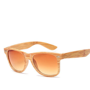 Sleek Wood Square Frame Daily Dark Shades Sunglasses - Mix Colors
