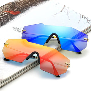 Solid One Piece Lens Wholesale Sunglasses - Mix Colors