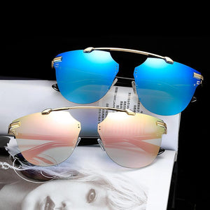Womens Wholesale Hipster Tear Drop Cat Eye Lens Metal Sunglasses - Mix Colors
