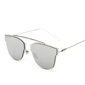 Geometric 66mm Cat Eye Silhouette Contemporary Sunnies - Mix Colors