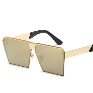 Chunky Thick Studded Flat Top Designer Inspired Sunglasses - Mix Colors