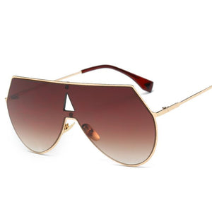 Rimless Geometric High Fashion Striking Aviator Sunglasses - Mix Colors