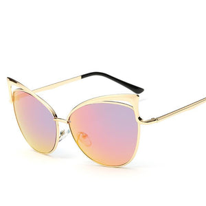 Full Coverage Retro Chic Clear Cat Eyes Sunglasses - Mix Colors