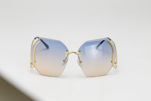 Womens Wholesale Big Trendy Hipster Plastic Aviator Sunglasses - Mix Colors